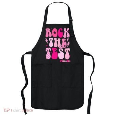 Rock The Test Testing Day Retro Motivational Apron