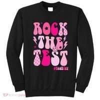 Rock The Test Testing Day Retro Motivational Sweatshirt thumb 0
