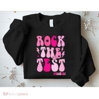 Rock The Test Testing Day Retro Motivational Sweatshirt thumb 2