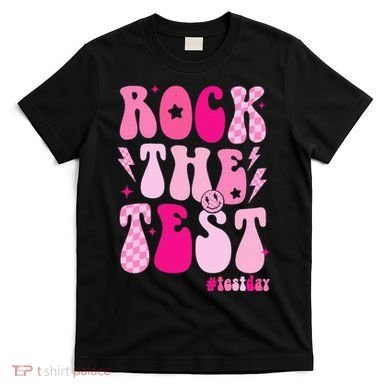 Rock The Test Testing Day Retro Motivational T-Shirt