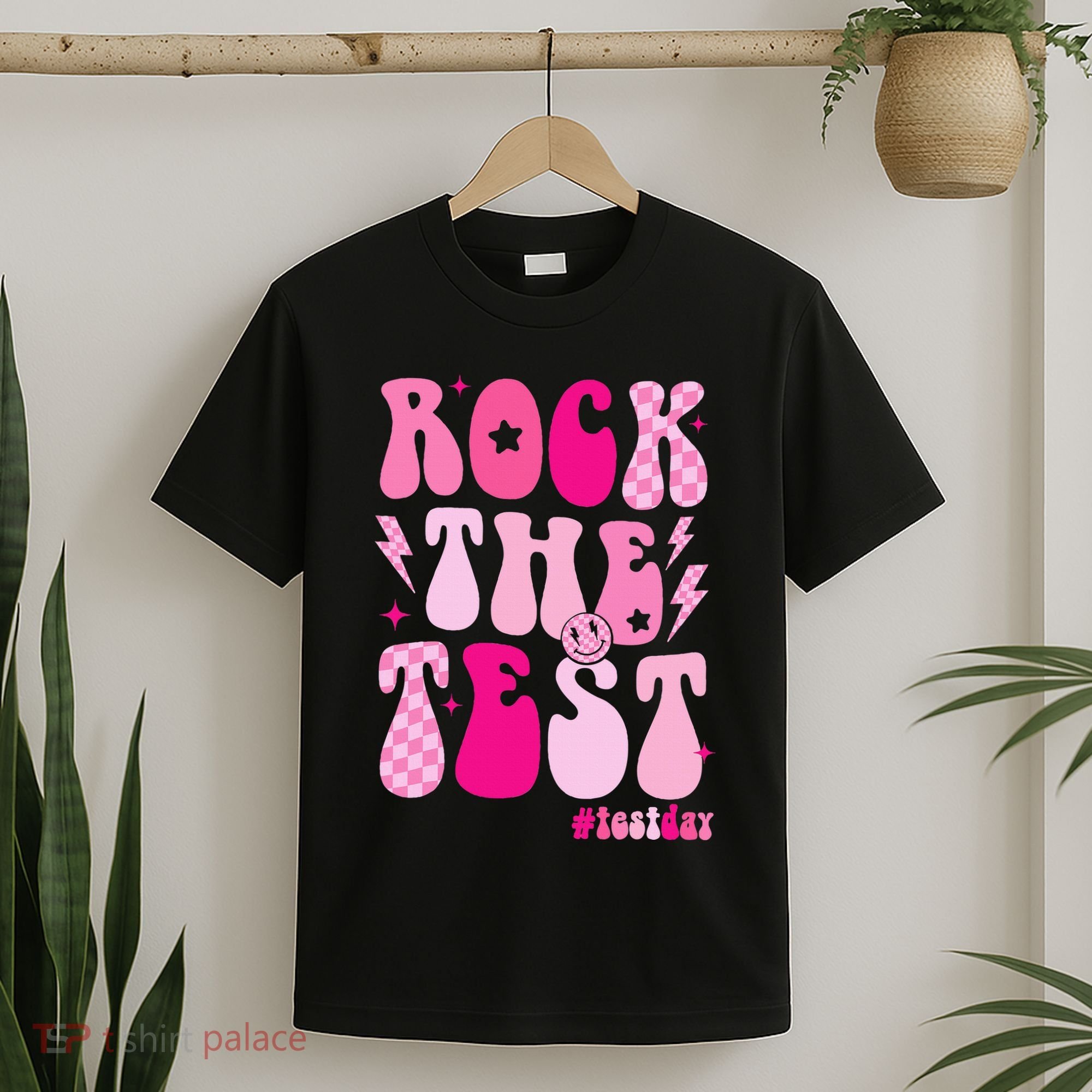 Rock The Test Testing Day Retro Motivational T-Shirt