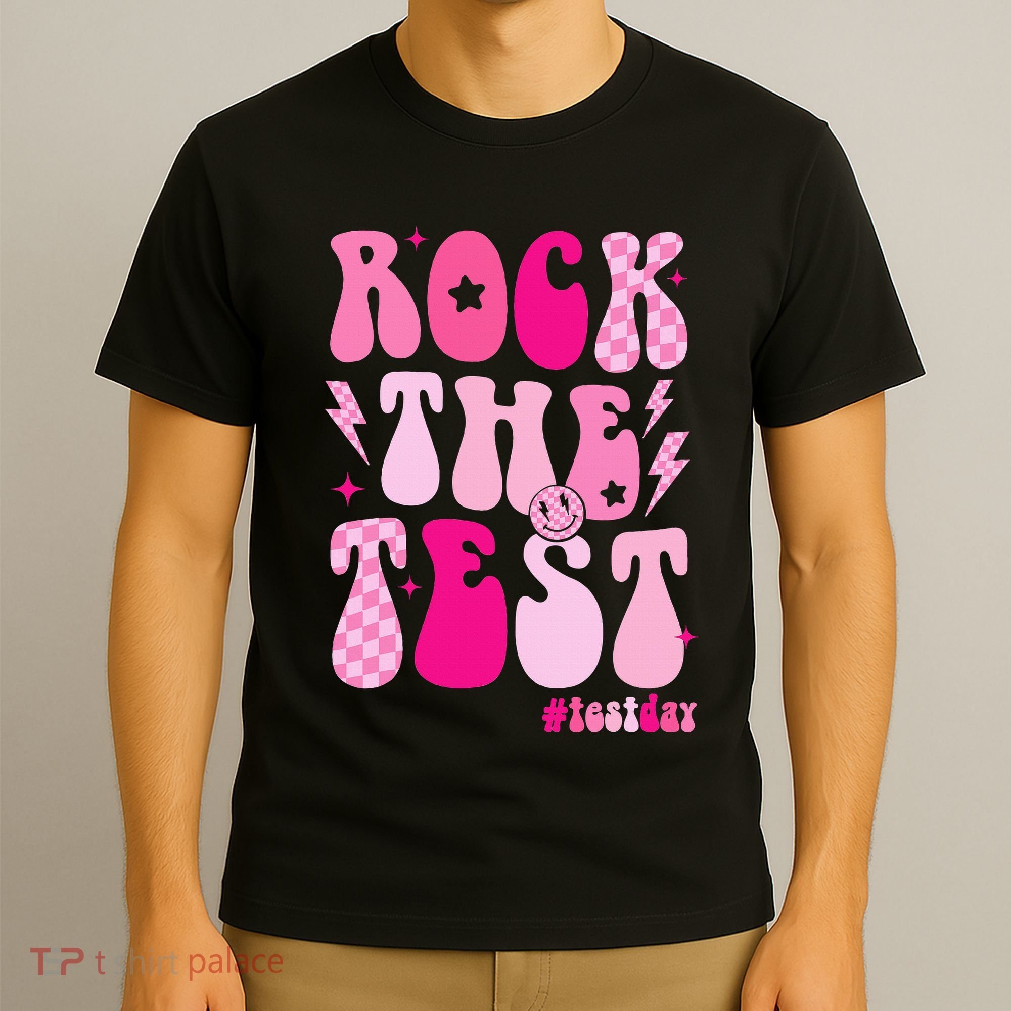 Rock The Test Testing Day Retro Motivational T-Shirt
