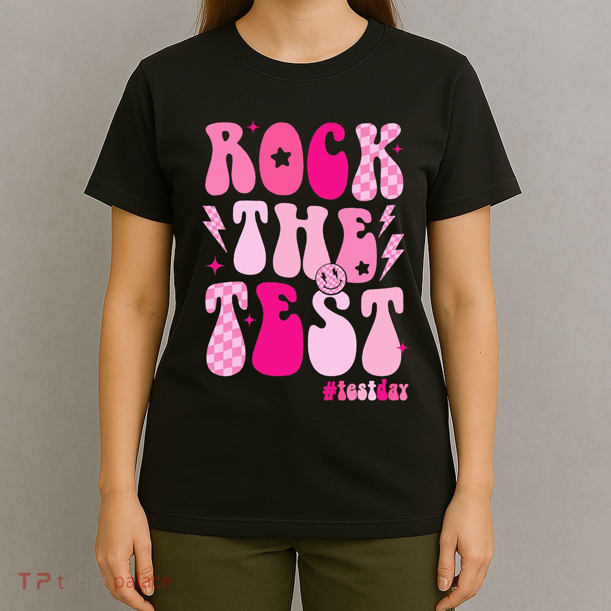 Rock The Test Testing Day Retro Motivational T-Shirt