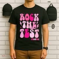 Rock The Test Testing Day Retro Motivational T-Shirt thumb 6