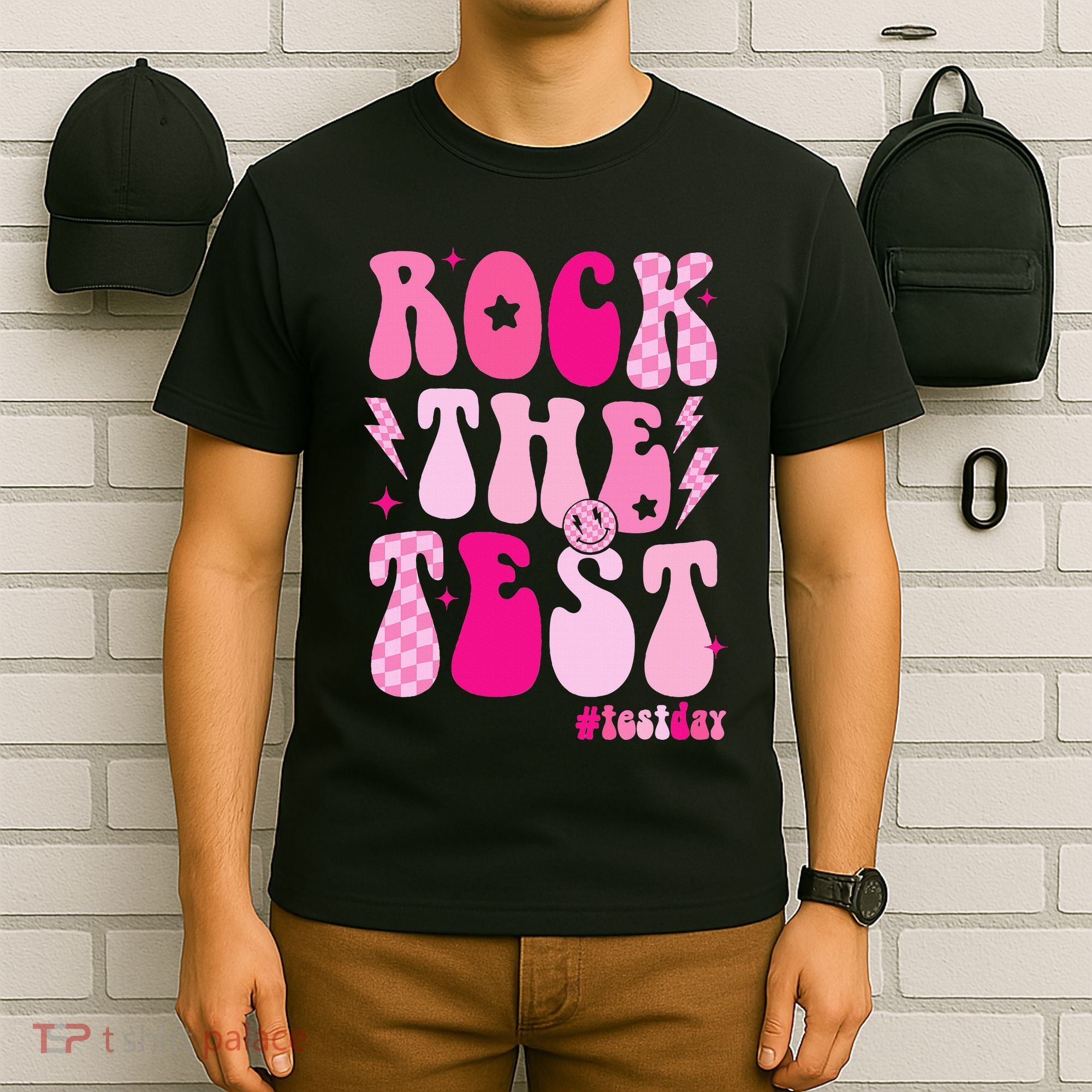 Rock The Test Testing Day Retro Motivational T-Shirt