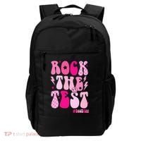 Rock The Test Testing Day Retro Motivational Backpack thumb 0