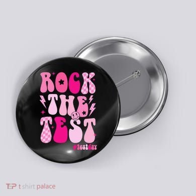 Rock The Test Testing Day Retro Motivational Button