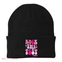 Rock The Test Testing Day Retro Motivational Beanie thumb 0
