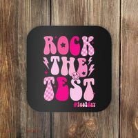 Rock The Test Testing Day Retro Motivational Coaster thumb 0