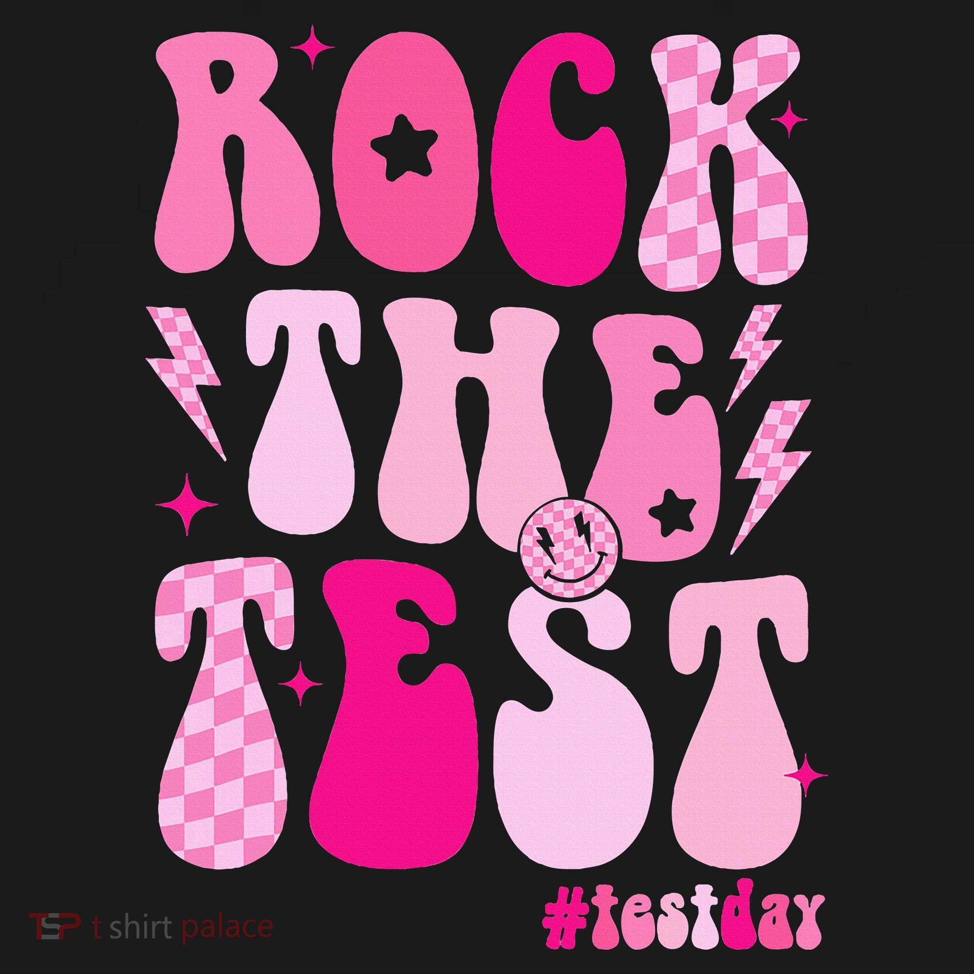 Rock The Test Testing Day Retro Motivational Polo