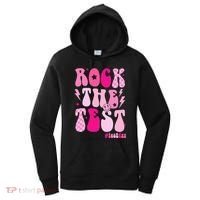 Rock The Test Testing Day Retro Motivational Women's Hoodie thumb 0