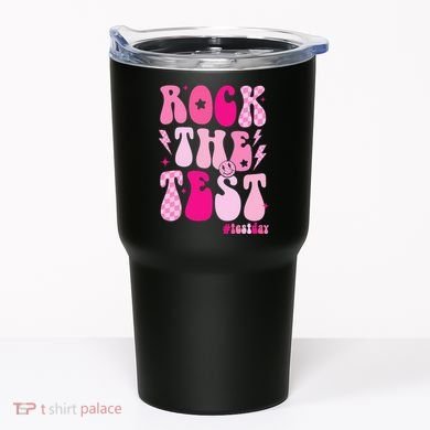 Rock The Test Testing Day Retro Motivational Tumbler