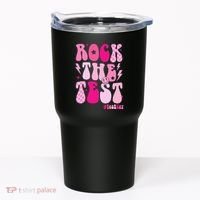 Rock The Test Testing Day Retro Motivational Tumbler thumb 0