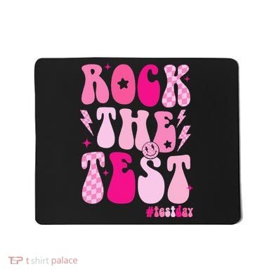 Rock The Test Testing Day Retro Motivational Mousepad