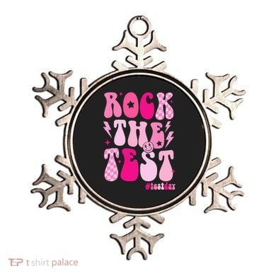 Rock The Test Testing Day Retro Motivational Ornament