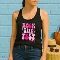 Rock The Test Testing Day Retro Motivational Women's Tank Top thumb 2