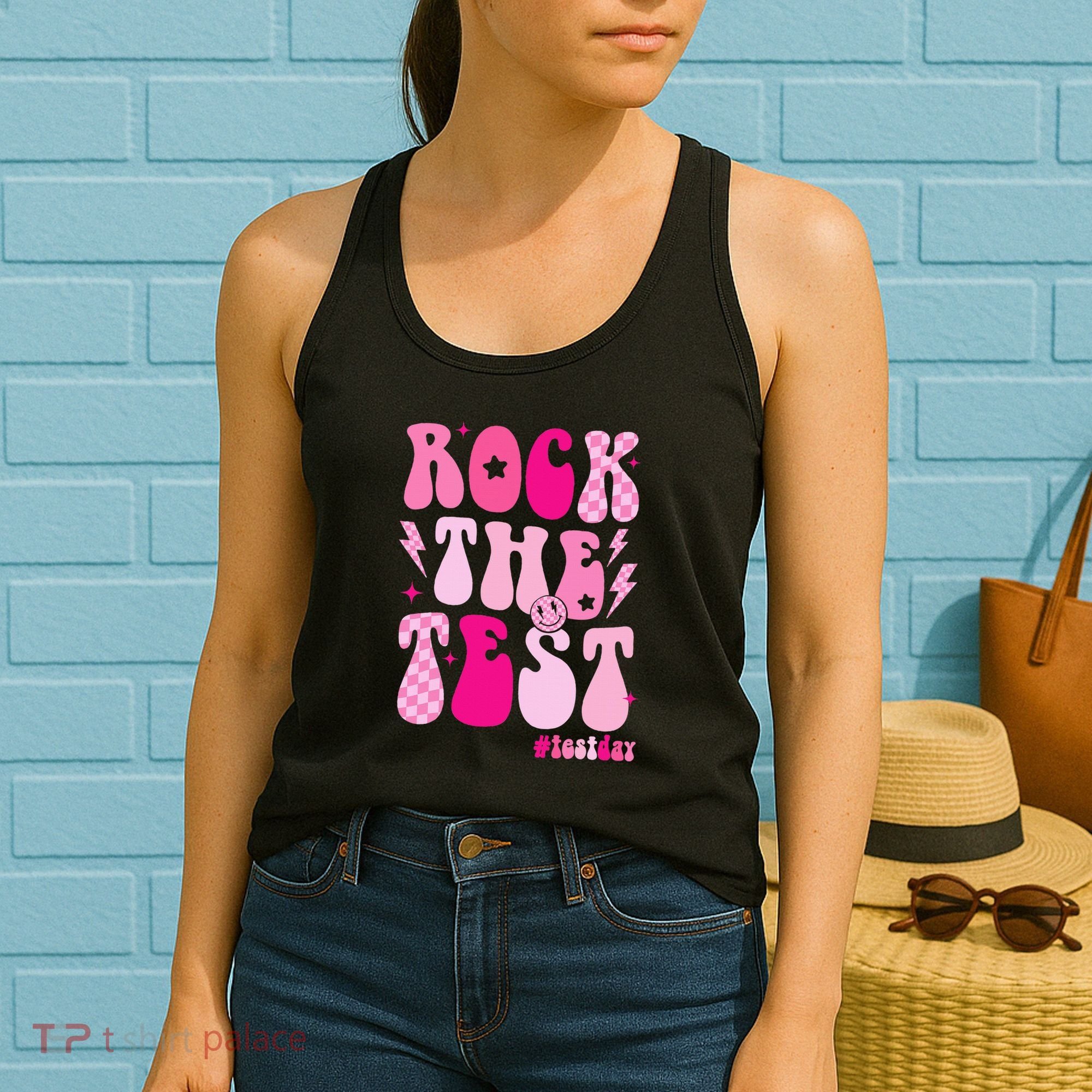 Rock The Test Testing Day Retro Motivational Women's Tank Top