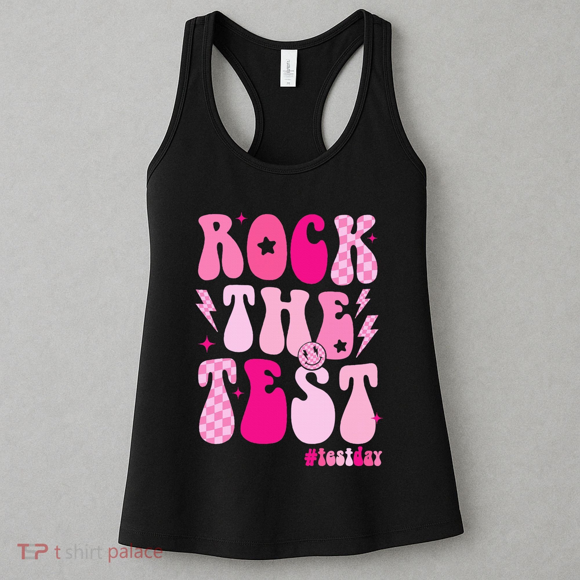 Rock The Test Testing Day Retro Motivational Women's Tank Top