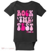 Rock The Test Testing Day Retro Motivational Baby Bodysuit thumb 0