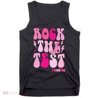 Rock The Test Testing Day Retro Motivational Tank Top thumb 0