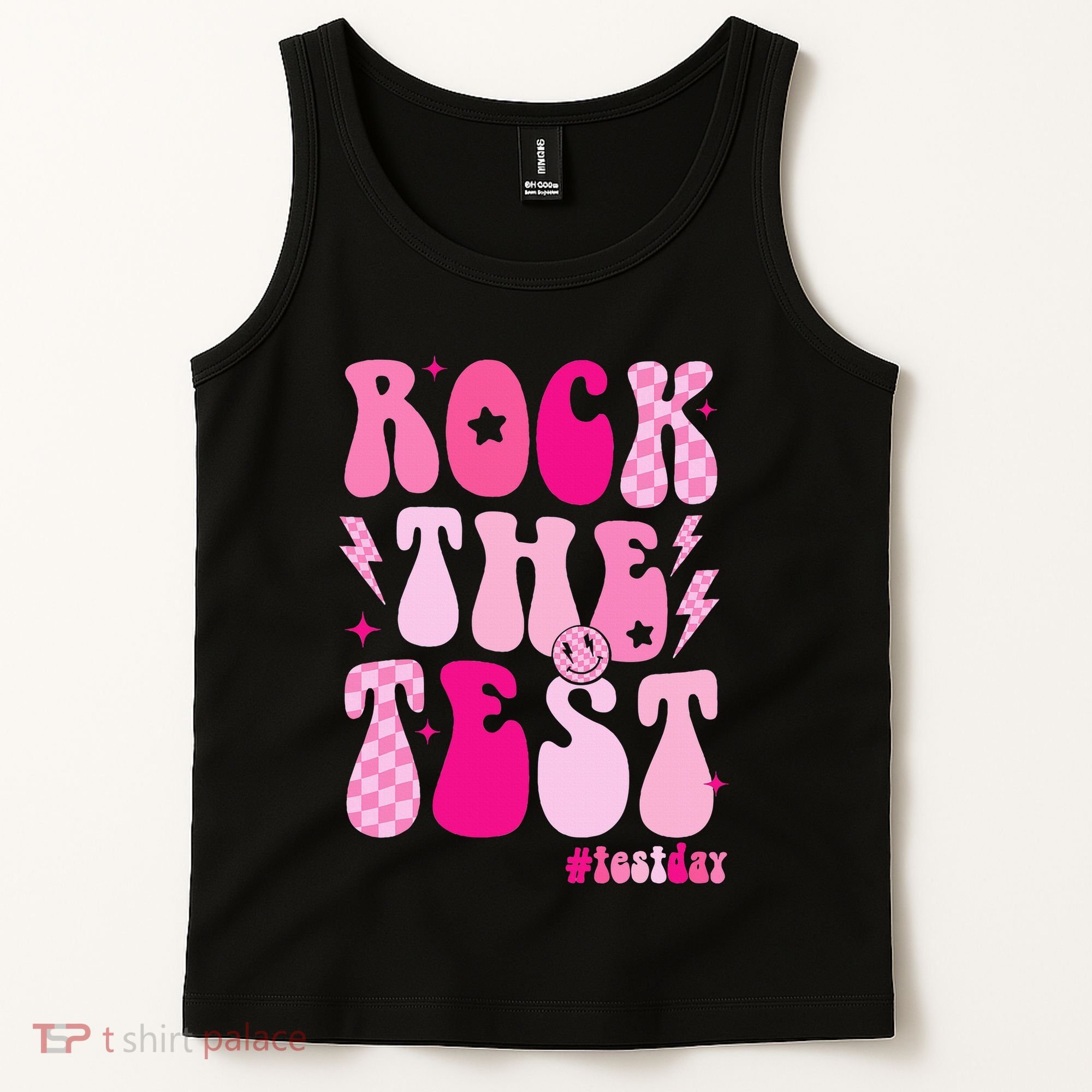 Rock The Test Testing Day Retro Motivational Tank Top