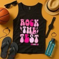 Rock The Test Testing Day Retro Motivational Tank Top thumb 4