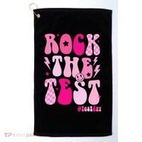 Rock The Test Testing Day Retro Motivational Golf Towel thumb 0