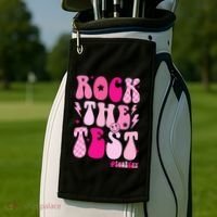 Rock The Test Testing Day Retro Motivational Golf Towel thumb 2