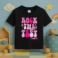 Rock The Test Testing Day Retro Motivational Toddler T-Shirt thumb 3