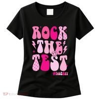 Rock The Test Testing Day Retro Motivational Women's T-Shirt thumb 0