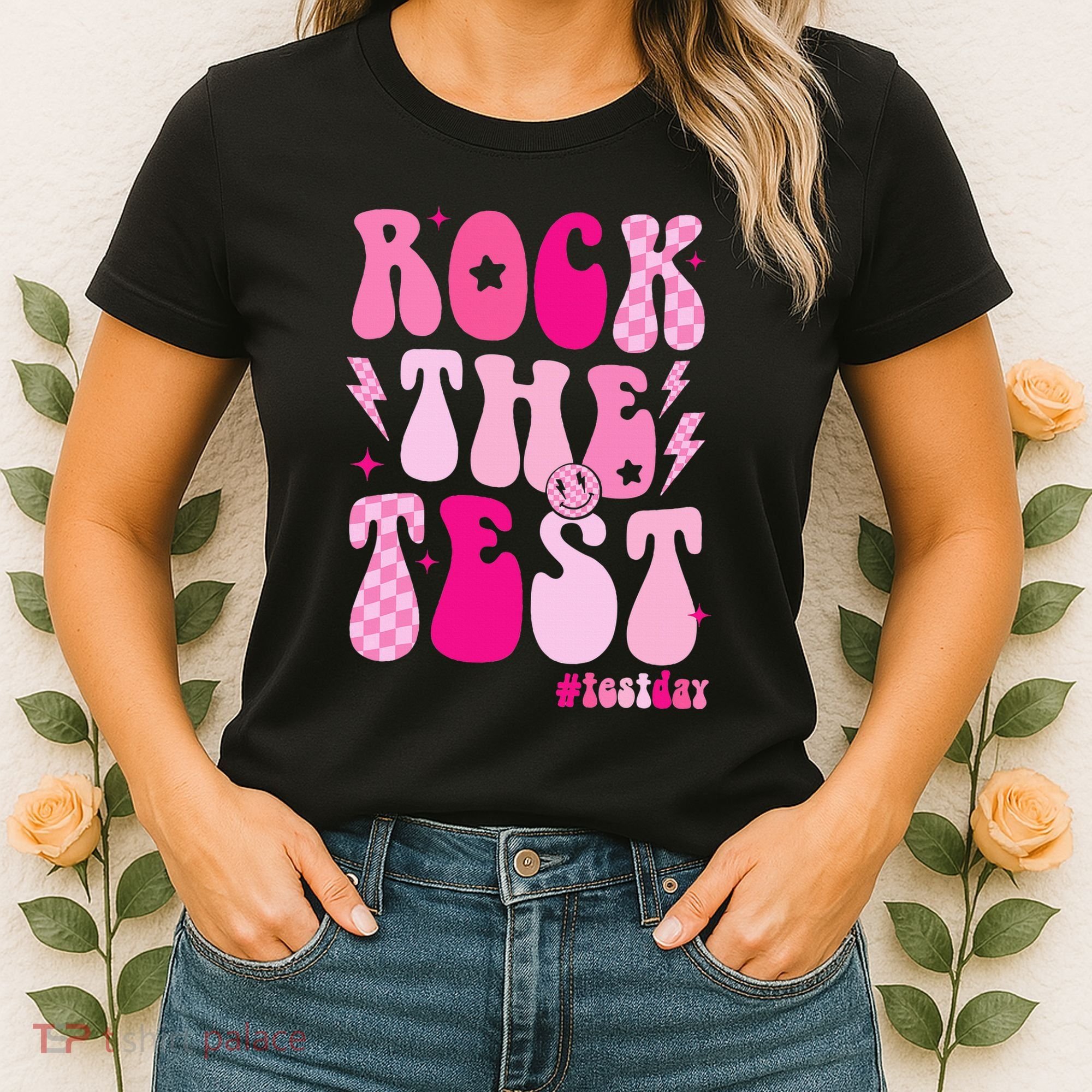 Rock The Test Testing Day Retro Motivational Women's T-Shirt
