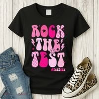 Rock The Test Testing Day Retro Motivational Women's T-Shirt thumb 3
