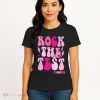 Rock The Test Testing Day Retro Motivational Women's T-Shirt thumb 4