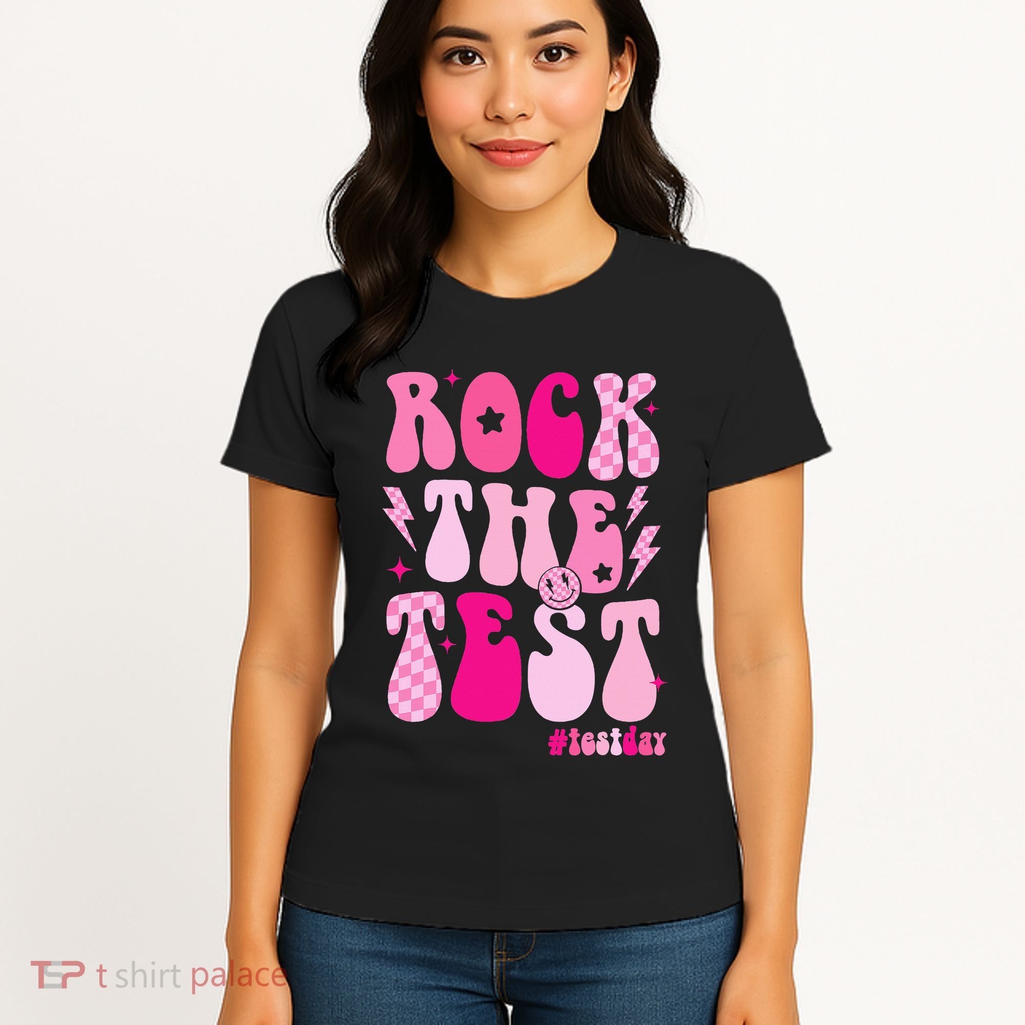 Rock The Test Testing Day Retro Motivational Women's T-Shirt