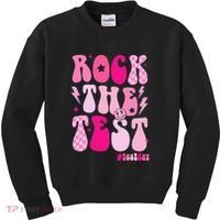 Rock The Test Testing Day Retro Motivational Kids Sweatshirt thumb 0