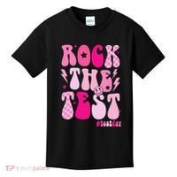 Rock The Test Testing Day Retro Motivational Kids T-Shirt thumb 0