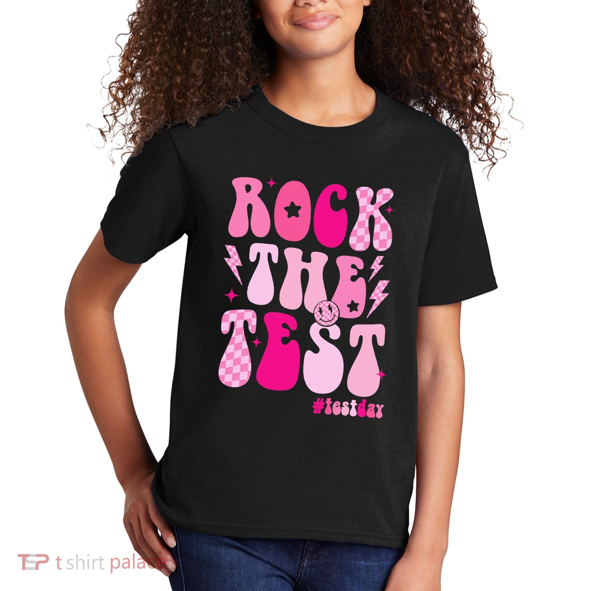 Rock The Test Testing Day Retro Motivational Kids T-Shirt