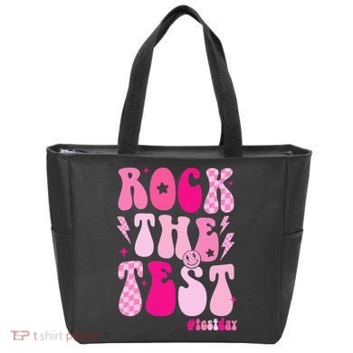 Rock The Test Testing Day Retro Motivational Tote Bag