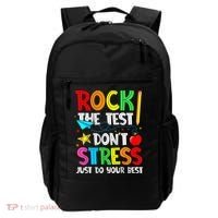 Rock The Test Don't Stress Just Do Your Best Funny Testing  Backpack thumb 0