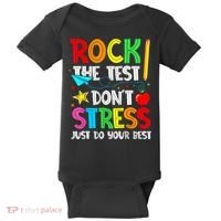 Rock The Test Don't Stress Just Do Your Best Funny Testing  Baby Bodysuit thumb 0