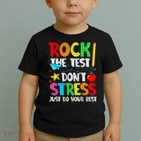 Rock The Test Don't Stress Just Do Your Best Funny Testing  Toddler T-Shirt thumb 2