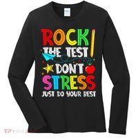 Rock The Test Don't Stress Just Do Your Best Funny Testing  Women's Long Sleeve Shirt thumb 0