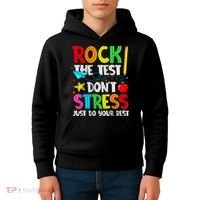 Rock The Test Don't Stress Just Do Your Best Funny Testing  Kids Hoodie thumb 4