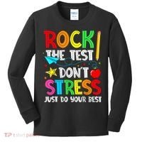 Rock The Test Don't Stress Just Do Your Best Funny Testing  Kids Long Sleeve Shirt thumb 0