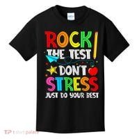 Rock The Test Don't Stress Just Do Your Best Funny Testing  Kids T-Shirt thumb 0