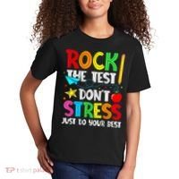 Rock The Test Don't Stress Just Do Your Best Funny Testing  Kids T-Shirt thumb 2