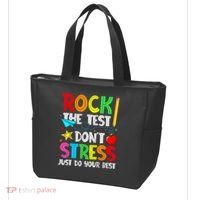 Rock The Test Don't Stress Just Do Your Best Funny Testing  Tote Bag thumb 3