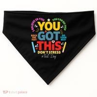 Rock The Test Dont Stress You Got This Teacher Testing Day  USA-Made Doggie Bandana thumb 0