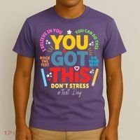 Rock The Test Dont Stress You Got This Teacher Testing Day  T-Shirt thumb 3