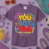 Rock The Test Dont Stress You Got This Teacher Testing Day  Kids T-Shirt thumb 3